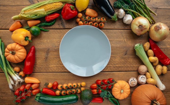 Image of fall plants around a plate